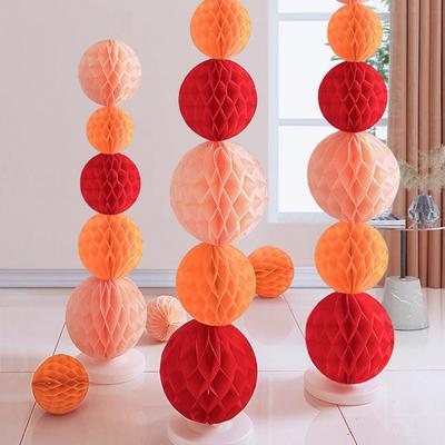 3 Pcs Wedding Decoration Round Hanging Heart Shape Symmetric Paper Prom Decor