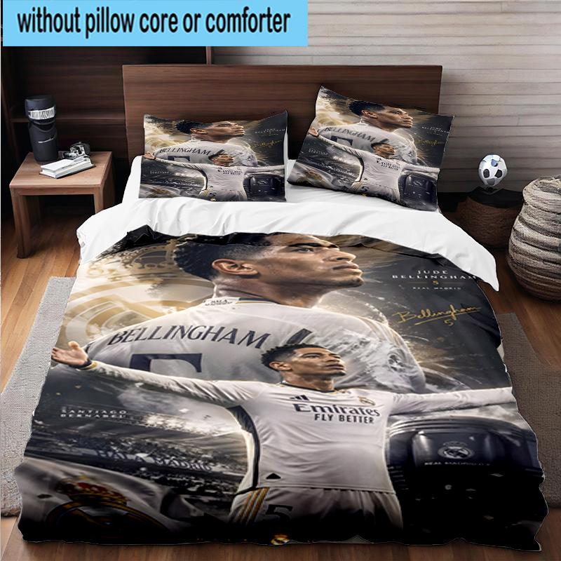 3PCS Jude Football Player Bedding Set,Including 1pc Duvet Cover And 2pcs Pillowcases Perfect for Bedroom, Dormitory, Fan Christmas gift