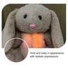 Yousheng Breathing Stuffed Animal with Music & Light Sensory Soothing Plush Toy for Sleep Interactive Elephant Rabbit Toy for Kids Baby Soother