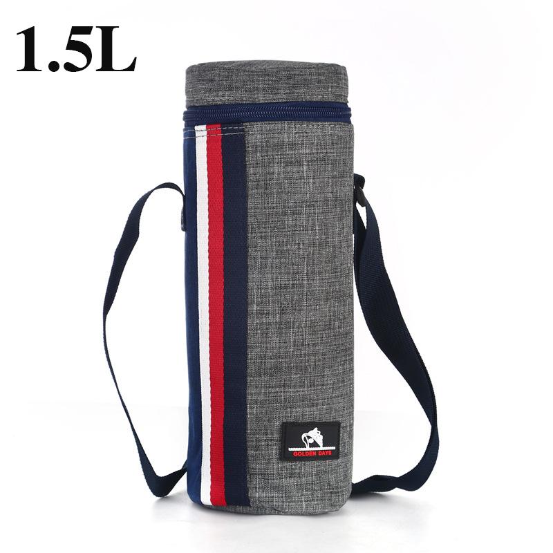 2L Portable Oxford Cloth Circular Insulated Bottle Cooler Bags Camping Accessories Insulated Water Bottle Bag