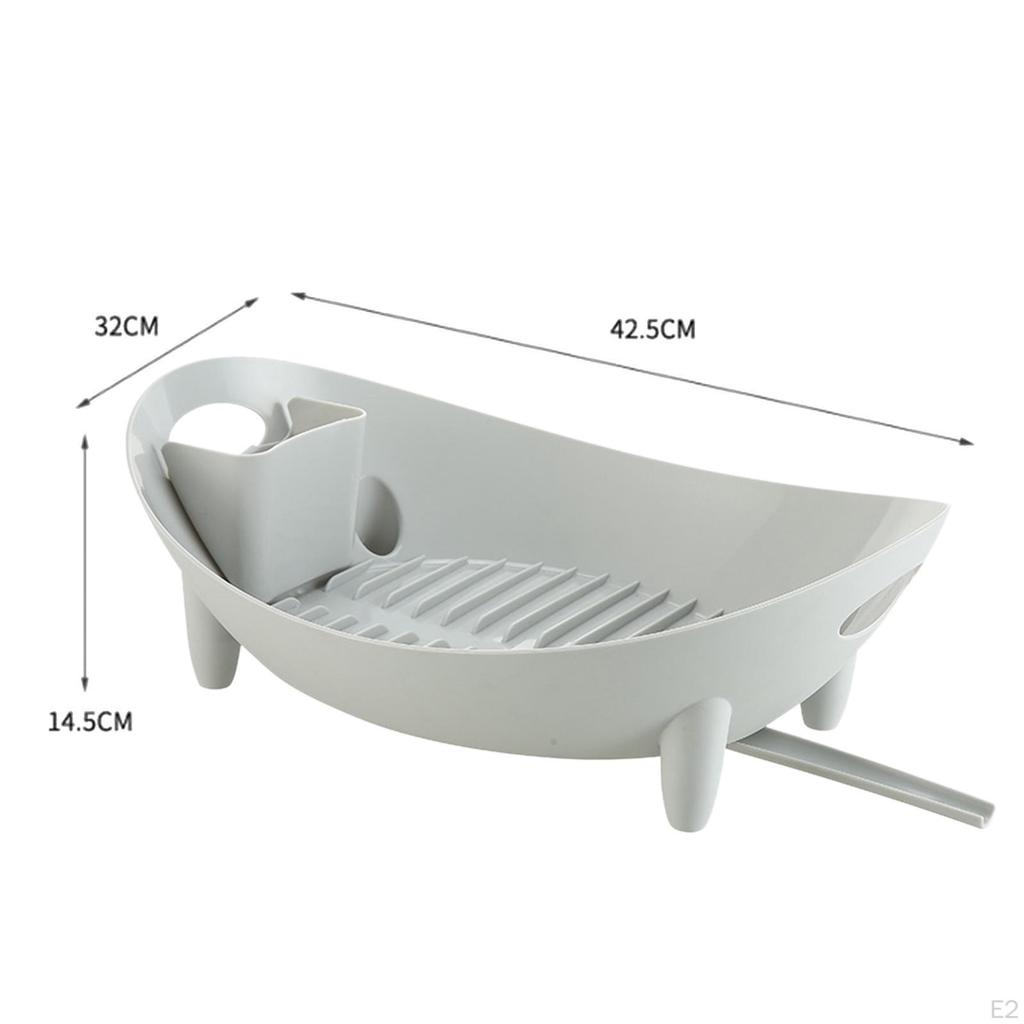 Compact Dish Drying Rack for Kitchen Sink - Efficient Drainage and Space Saving Solution