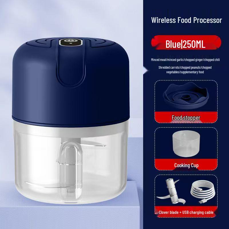 

Wireless Electric Baby Food Processor & Garlic Chopper: Masher, Meat Grinder, Slicer & Press with Pull Mechanism