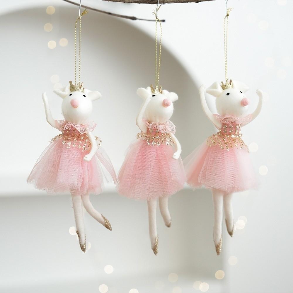 Doll Christmas Girl Ornament Fabric Girl Hanging Pendant Christmas Tree Decor Wall Hanging