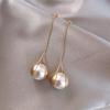Vintage Earrings Pearl Earrings Feminine Long Fringe Earrings Metallic Pearl Earrings White Red Optional