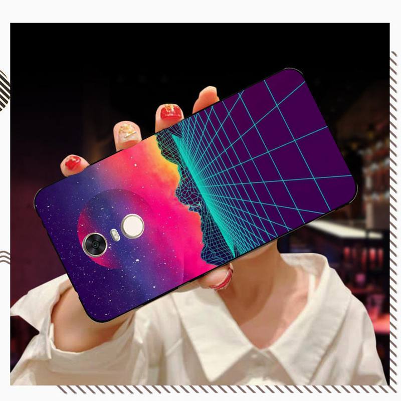 Synthwave Retro 80s Neon Phone Case for Redmi 5 6 7 8 9 A 5plus K20 4X S2 GO 6 K30 pro