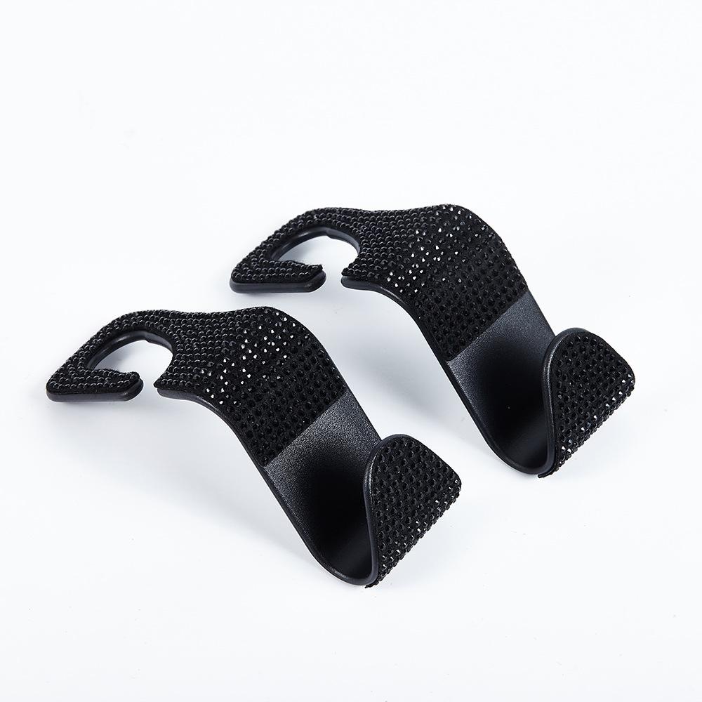 2-Piece Synthetic Diamond Car Hooks, Hidden Car Storage Hooks, Creative Car Seat Hooks & Hangers, Women's Car Accessories