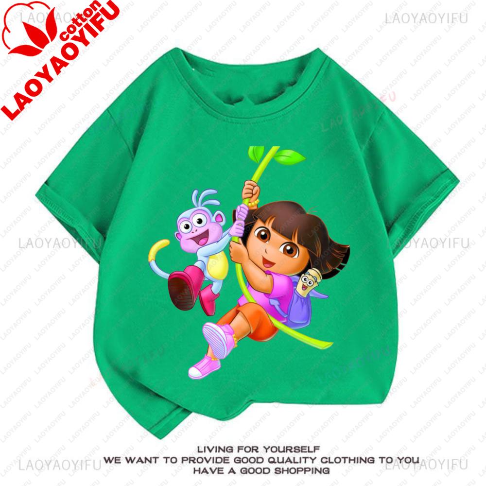New Arrival Dora The Explorers T Shirt Unique Novelty Fashion Graphic T Shirts Cotton Vintage Printed Shirt Camisa Unisex Clothes