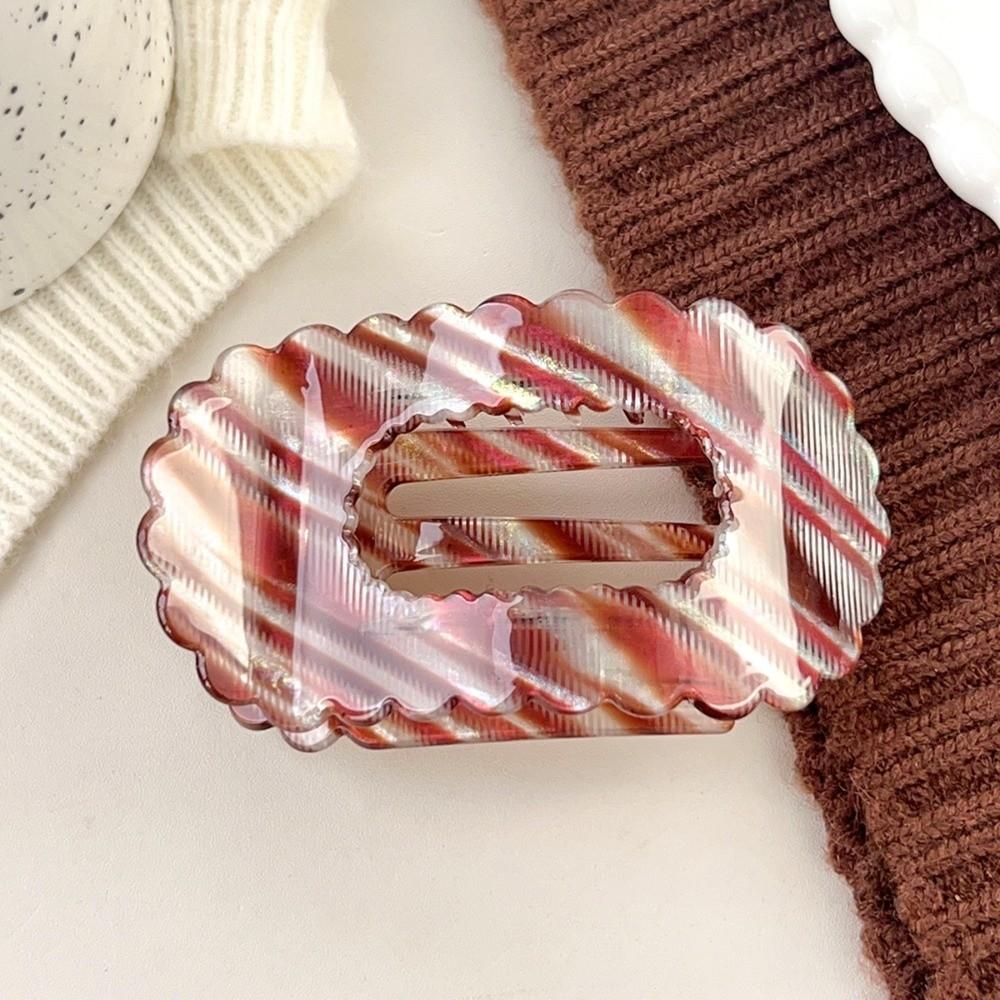 Elegant Large Size Hair Clip Premium PVC Flat Shell Side Clip Hollow Strip 9.5CM Headwear Daily Casual