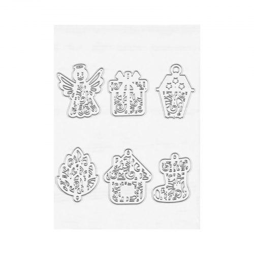 VEVOR Cutting Dies, 10 Pieces Metal Die Cuts, Compatible with VEVOR Die Cutting and Embossing Machine, Letters, Numbers, Tree Patterns