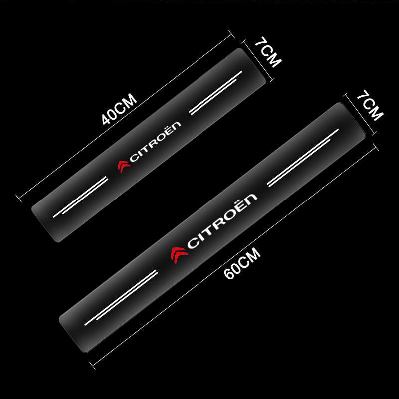 4pcs Car Threshold Protector Transparent Decorative Badge Sticker For Citroen C4 C3 C5 C1 C2 Berlingo Celysee Cactus Saxo