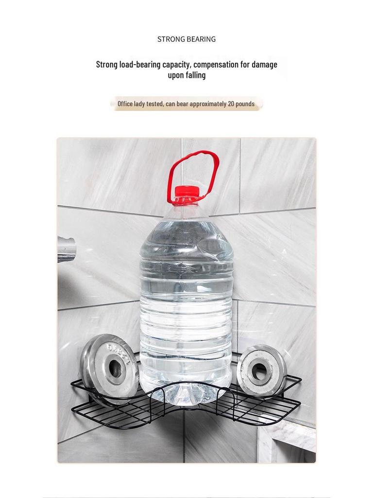 No-Drill Corner Bathroom Storage Shelf - Wall-Mounted Vanity Organizer Rack