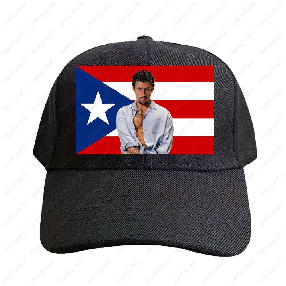 Puerto Rico Benito Flag Badbunny Cap Summer Woman Man Adult Peaked Hat Casual Adjustable Printed Baseball Caps Trucker Cap