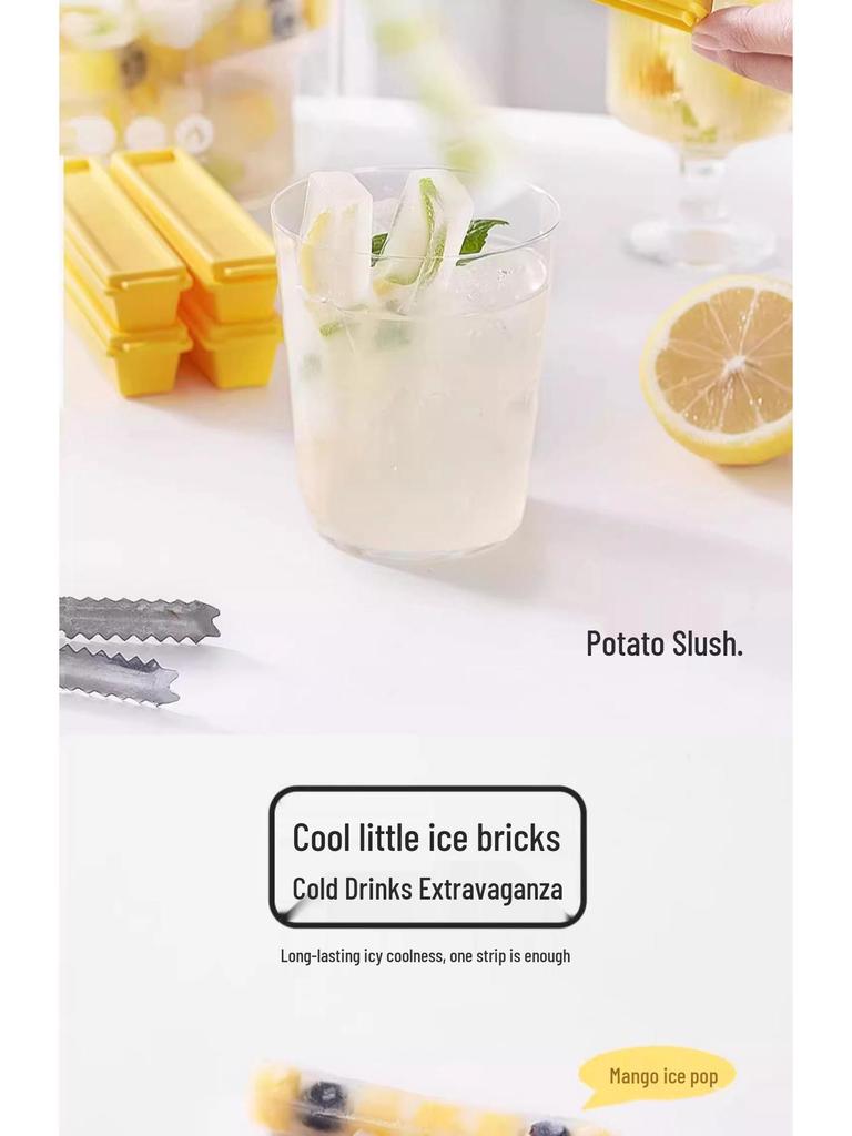 Food Grade Long Ice Cube Mold & Storage Tray for Whiskey and Cocktails