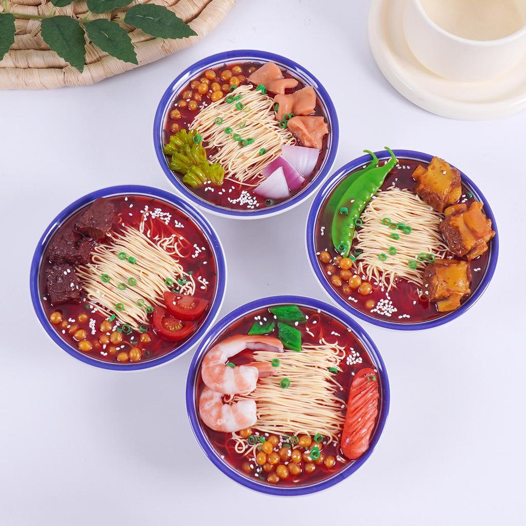 1:1 Lanzhou Lamian Fake Noodles Model - Big Bowl Beef & Seafood Display Prop