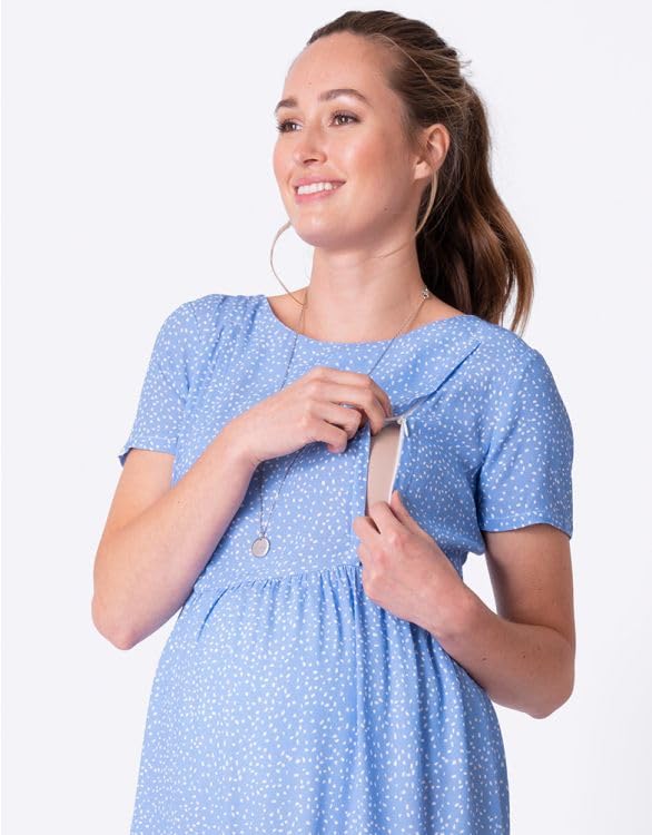 Seraphine GENEVIE Casual Maternity Blue Dot Pattern Women's Dress,