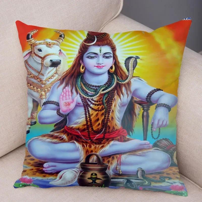 

Индийская мифология Шива Наволочка Декор Красочная наволочка для дивана, автомобиля, дома Наволочка Короткий плюш Наволочки 30x30cm бежевый