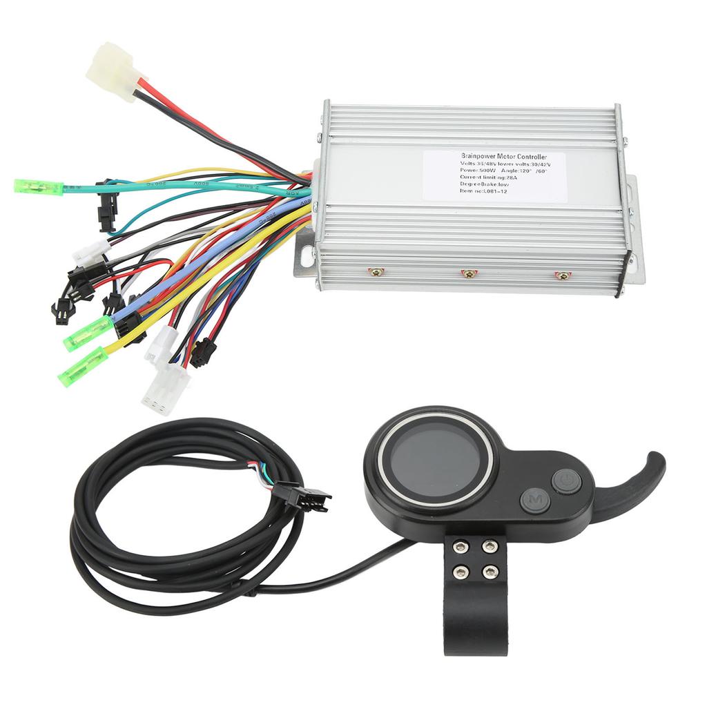36V 48V 500W Electric Bike Controller Kit with 2 in 1 Round Color LCD Panel Thumb Throttle Conversion Kit