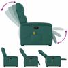 Massage Chair Dark Green Fabric