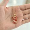 1011 popular little red dog necklace, stud earrings, jewelry set, cute little animal alloy oil dripping jewelry.