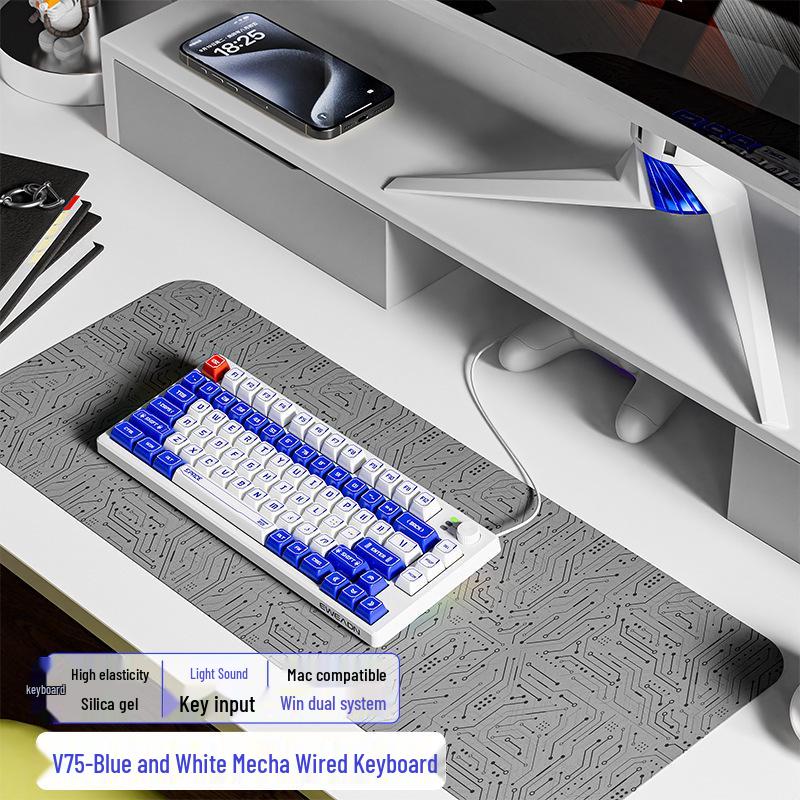

Pioneer V75 Wireless Bluetooth Silent Keyboard & Mouse Set for Women - Mechanical Feel, Office Use