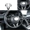 Cover Trim 3PCS Black Wood Grain Steering Wheel Frame For Toyota RAV4 -