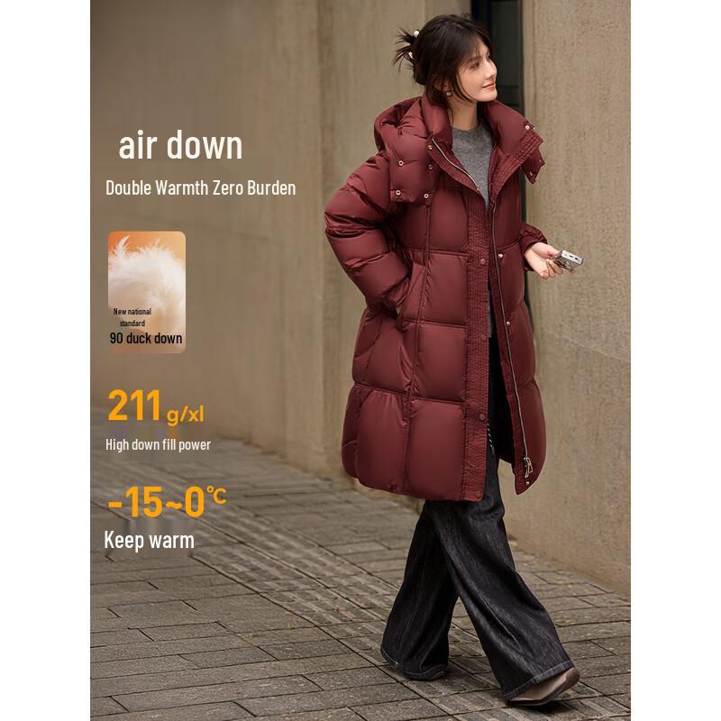 

Женский пуховик XWI средней длины с капюшоном, 90% пух белой утки L