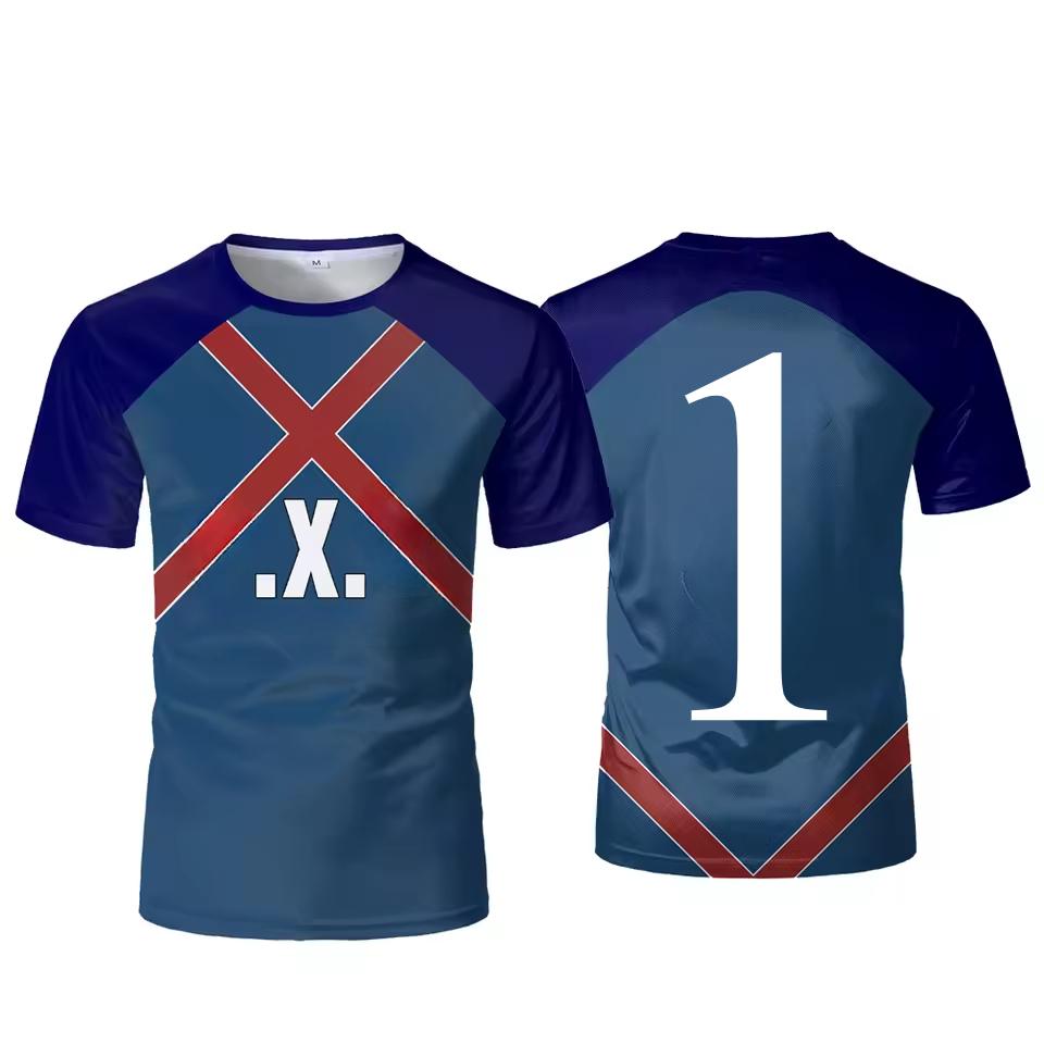 Men's Casual Sports Loose Plus Size Simple Digital Football T-shirt with Printed Round Neck Short Sleeved 3D T-shirt Top