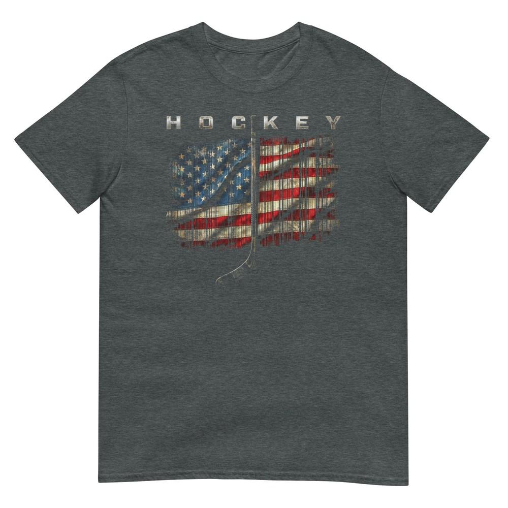 American Flag Hockey Vintage Baseball Bat TShirt