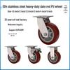 Heavy Duty Stainless Steel Swivel Caster Wheel with Brake - Silent Multi-Size Pulley Roller