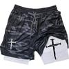 2026 Summer Jogging Shorts Men's Gym Shorts 2 In 1 Mesh Quick Dry Sport Performance  Fitness Workout Double Layered Board Shorts