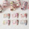 4*50cm Blommig Ros Nageldekorations Överföringsfolie för Dekorationer DIY Salong Manikyr Design