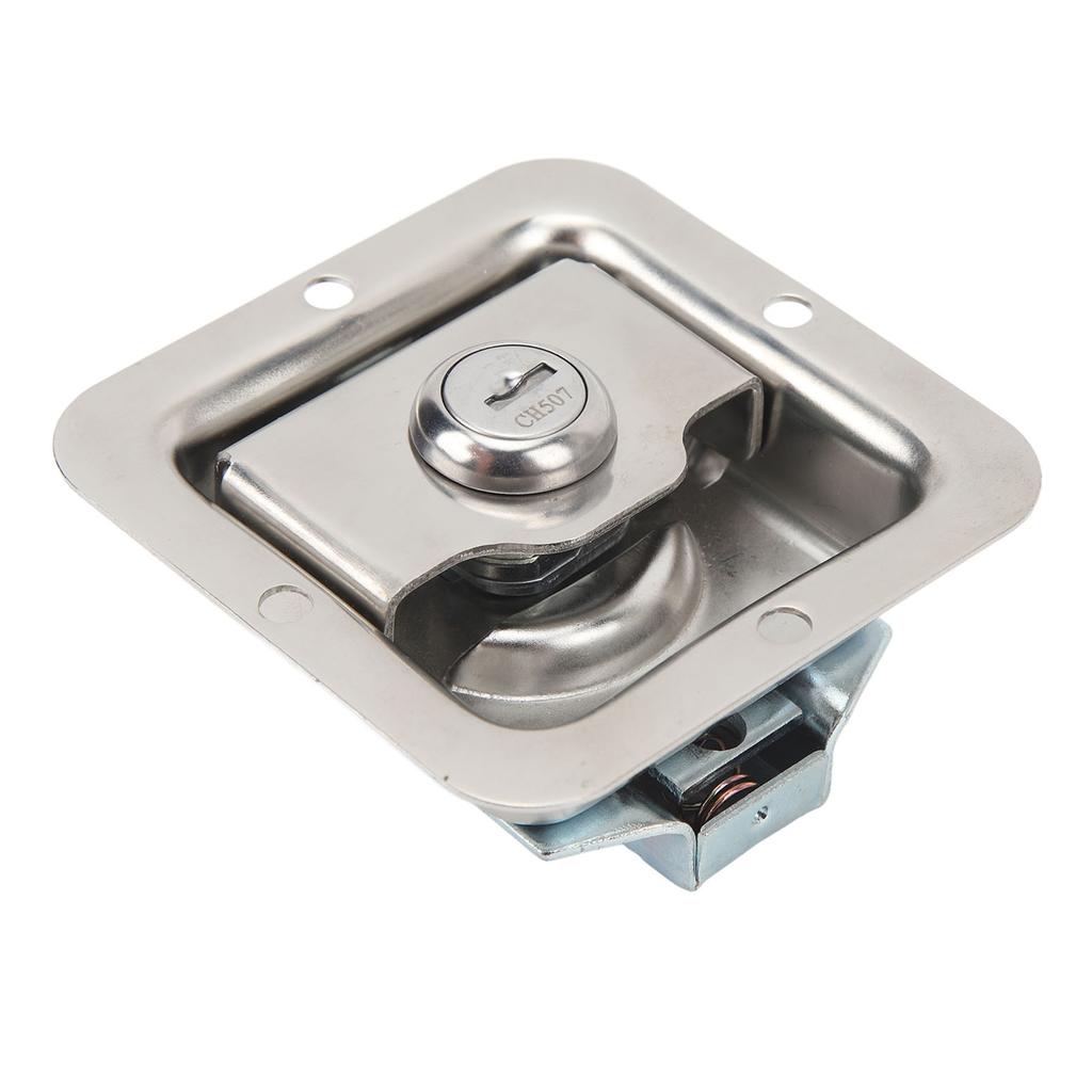 Tool Box Handle Latch with 2 Keys 304 Stainless Steel Mirror Polishing Flush Mounted for RVs Trucks Campers