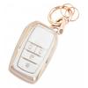 HOYZE Key Case, Key Cover, Cute, Car, Smart Key Case, Key Holder, Carabiner, Key Shell, Scratch Resistant, Lightweight, Gold White