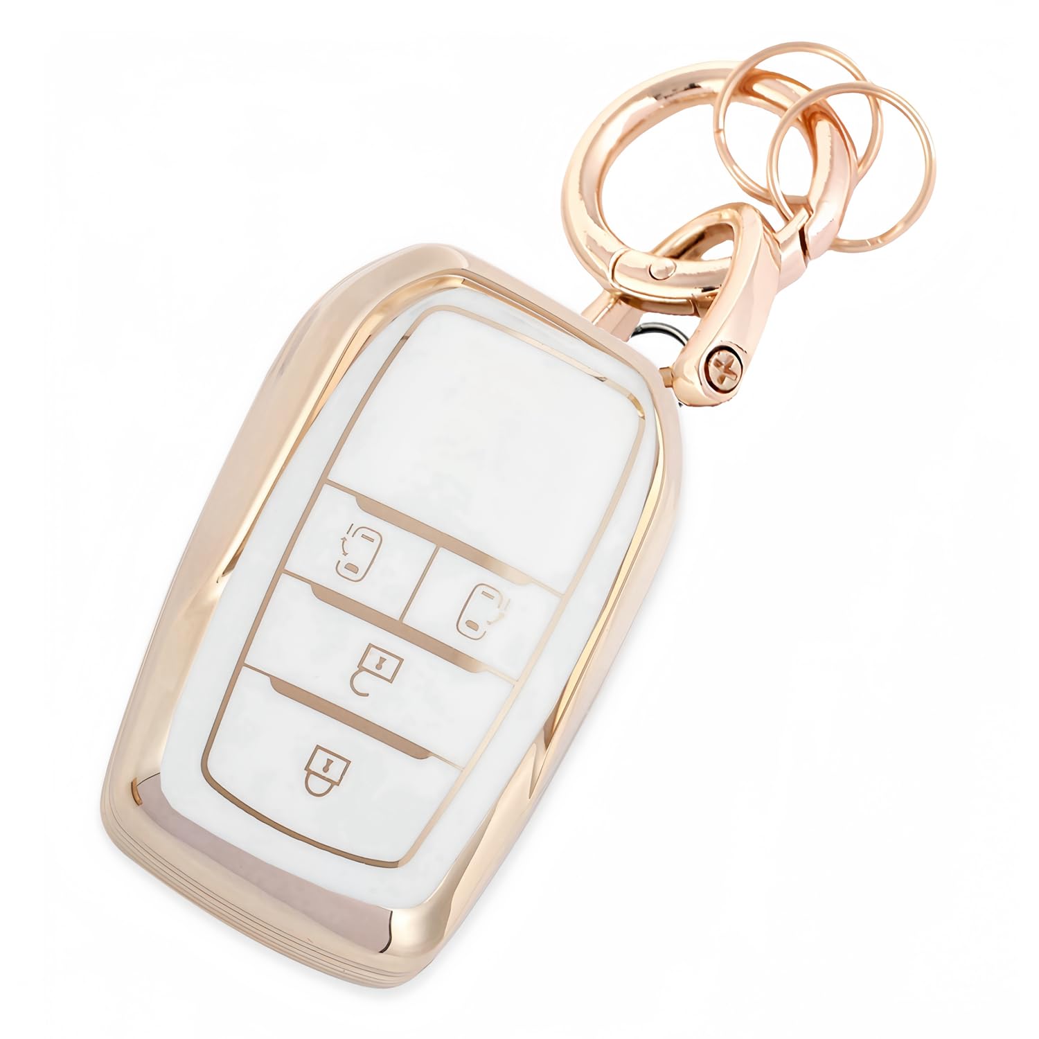 

Чехол для ключей HOYZE, Чехол для ключей, Милый, Автомобильный, Чехол для смарт-ключа, Держатель для ключей, Карабин, Корпус ключа, Устойчивый к царапинам, Легкий, золото белый Key Case белый