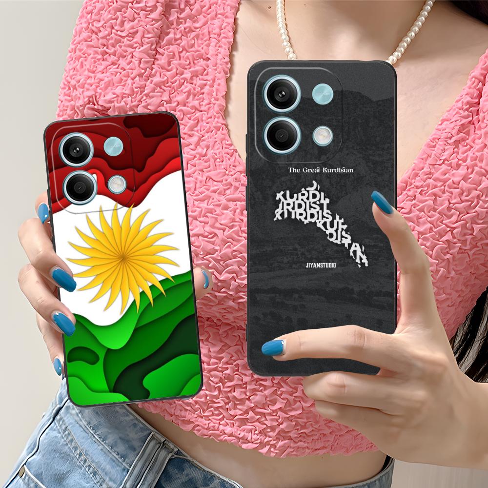 Kurdistan Flag Mobile Cell Phone Case for Xiaomi Redmi Note 14 13 12 11 S Pro Plus 4G 5G Colorful Printing Cover Cover Pretty
