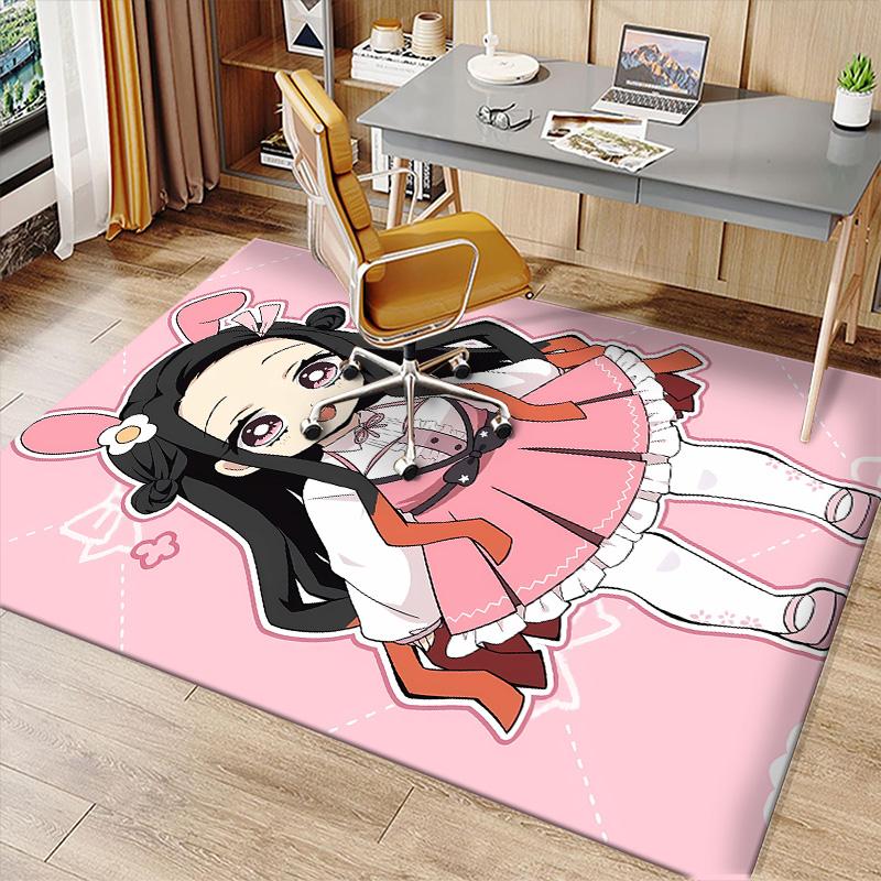 Demon Slayer Nezuko2 Printed Absorbent Washable Carpet, Non-Slip Bathroom Mats, Kitchen Rugs, Yoga Mat,Living Room Entrance, Camping Picnic Rugs