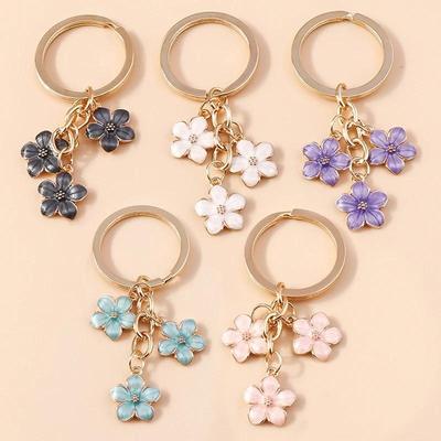 Portachiavi carino pianta portachiavi fiore portachiavi fiore di ciliegio portachiavi per donna ragazza borsa ciondolo accessori portachiavi auto gioielli regalo