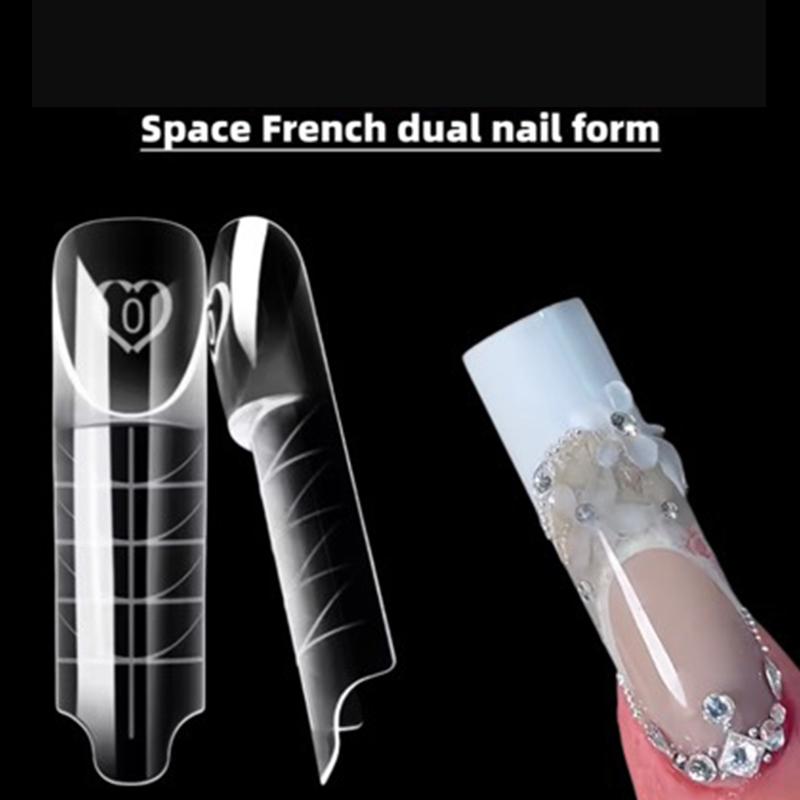 30/60/75/150 Stück Französische Dual-Formen 15 Größen Klar Wiederverwendbar Nagelverlängerung Builder Gel Französische Spitze Maniküre-Werkzeug DIY Kunst Salon