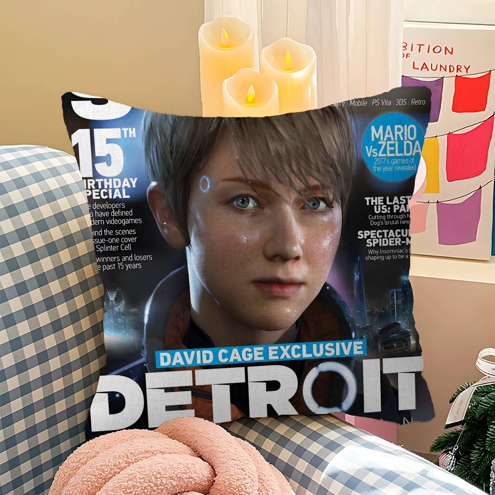 D-Detroit B-Stań się H-Człowiekiem Poszewka na Poduszkę Poszewka na Poduszkę Sofę Dekoracja Pokoju Domowego Prezent dla Dzieci