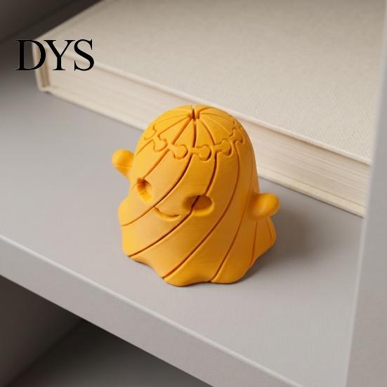 Cute Ghost Figurine 3D Printed Fidget Toy, Flexible Slippery Sensory Toy for Kids Adults, Tactile Play Stress Relief Halloween Desk Decoration