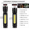 Magnet Bottom Portable LED Flashlight Red Light Handheld Mini Camping Lamp Long Lasting Side Light Emergency Lighting Home