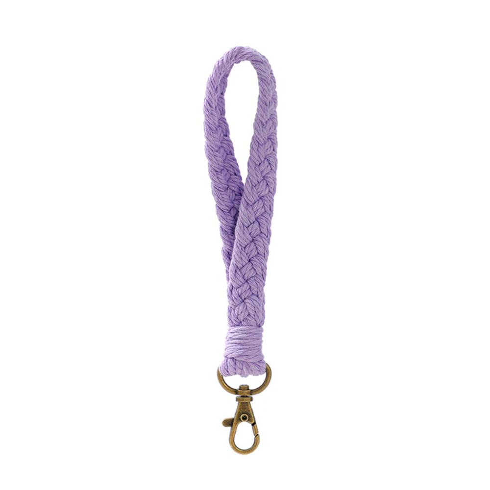 Soft Cotton Rope Keychain Boho Handmade Wristlet Bracelet Key Chain Long Weaving Wrist Lanyard Car Key Holder for Women Gift