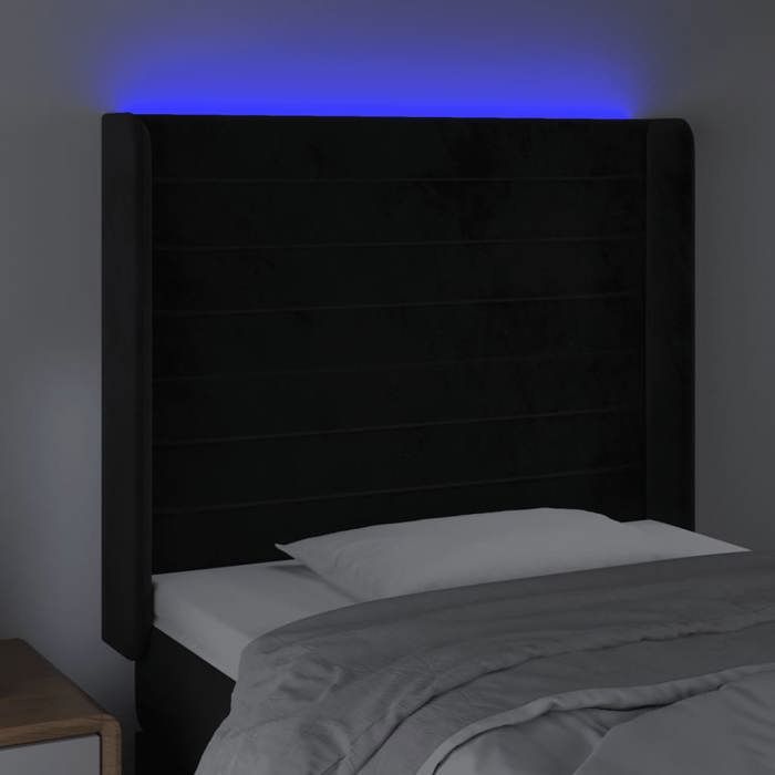 Maison Exclusive - Tête de lit à LED Noir 83x16x118/128 cm Velours