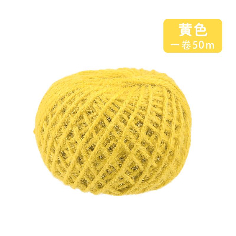 

Цветная пеньковая веревка Сделай сам Ручная работа Декоративный Ретро стиль Зажим для фото Джутовая веревка 50 метров Color hemp rope 50m yellow
