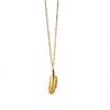 Gold K10YG Feather Necklace for Women [cui-cui]