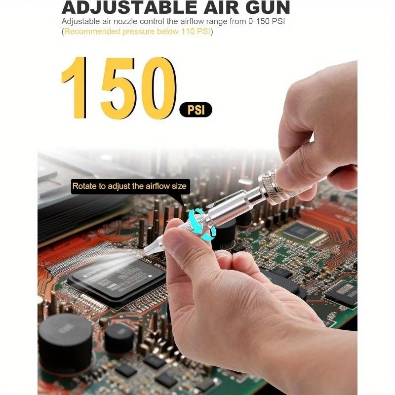 Verstellbare Taschen-Luftpistole Industriestil "M" 1/4 Zoll Schnellkupplung 150 PSI Max Tragbare Luftblaspistole Stift zur Staubentfernung