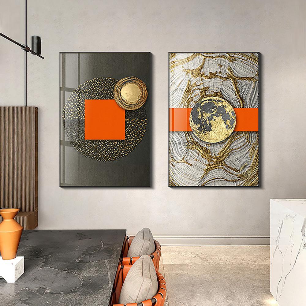 Modern Nordic Light Luxury Style Decorative Posters Abstract Gold Foil Art Canvas Painting for Home Living Room Wall Retro Photo