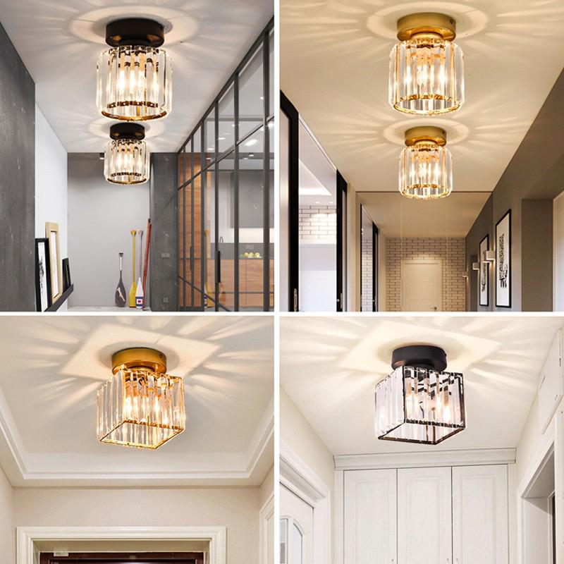 Crystal Ceiling Light for Modern Spaces - Elegant, Simple, Nordic Design for Corridors, Balconies, Entrances, and Bedrooms