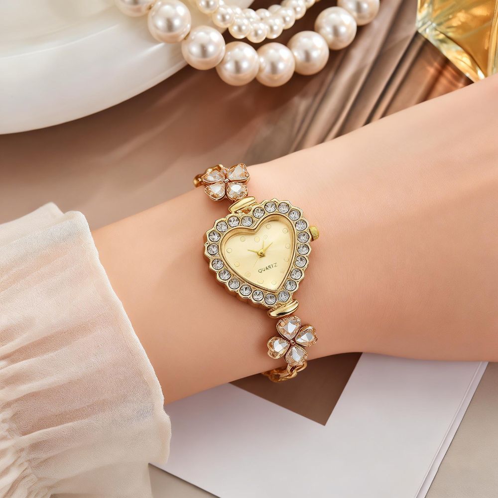 With Adjustable Bracelet Quartz Watches Rhinestone Women Wristwatch Wrist Decoration Women Girl