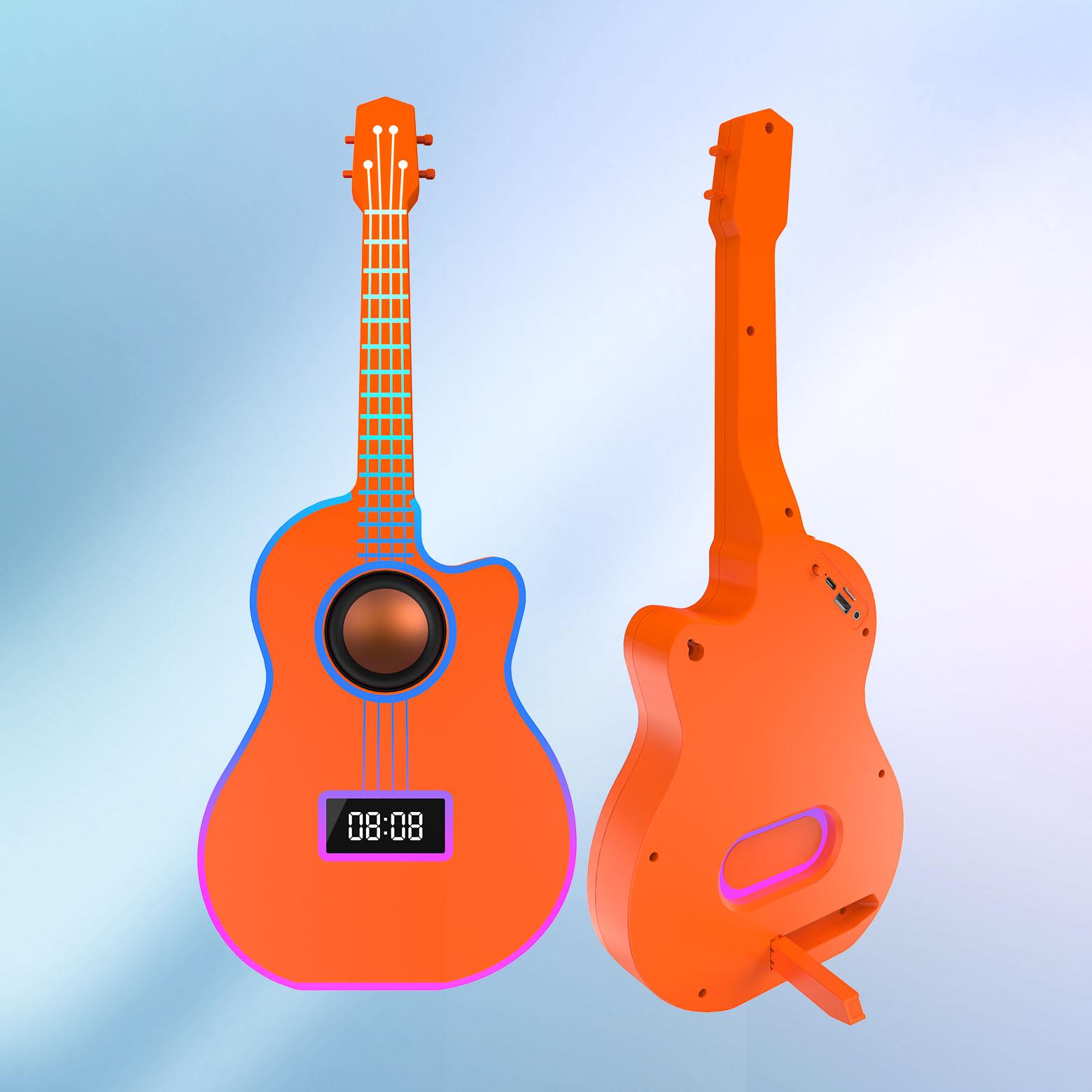 

Модный Bluetooth-динамик-будильник в виде гитары L42-A - Креативный подарок на день рождения и декор для гостиной с отображением времени Speaker with Colorful Lights оранжевый